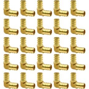 10 Pack PEX Fittings, 1/2" PEX Fittings, PEX Elbow Fittings, Brass PEX Fittings for PEX Tubing Pipe (1/2" Elbow, 10)