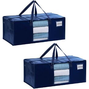 VENO 4 Pack Moving Bags Plastic Storage Totes Clothes Organization Large W Lid/Zipper. Packing Boxes/Bins Alternative. Space Saving Foldable College Supplies Essentials (BLK Windowpane, 4 Pack)