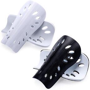 Soccer Shin Guards, Children's Soccer Shin Pad Superlight and Breathable Protective Pad, Football Match Equipment for Boys and Girls, Football Gear Shin Pads for Youth Child Teens (Black+White)