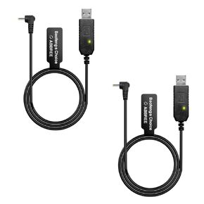 Baofeng 2.5mm USB Charger Cable with Indicator Light for BaoFeng UV-5R UV-82 3800mAh Battery UV-S9/9S Two Way Radio