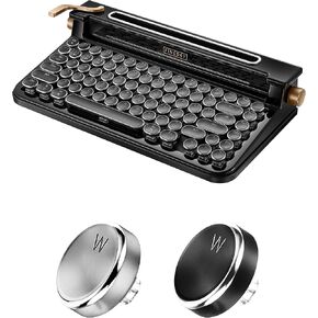 FINEDAY Keyboard 3.0, Blue Switch, Retro Mechanical Keyboard, Typewriter Designed, Bluetooth 5.0 & USB up to 4 Devices, for Desktop PC/Laptop Mac/Phone (83 Key Aluminum-Dark Green)