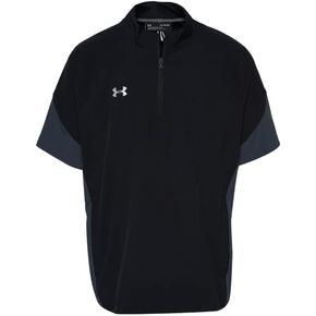 Under Armour Mens Squad Short Sleeve Coach's 1/4 Zip Pullover Black SM