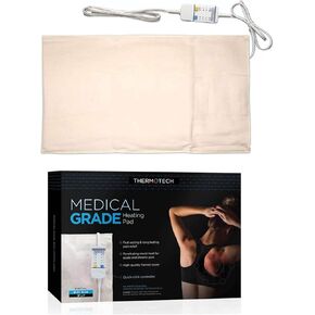 Medical Grade Heating pad with Automatic Moist Heat by Thermotech, High Heat Heating pad for Back Pain and Cramps - 2nd Gen Version (Neck & Shoulder Digital - 18" by 17")
