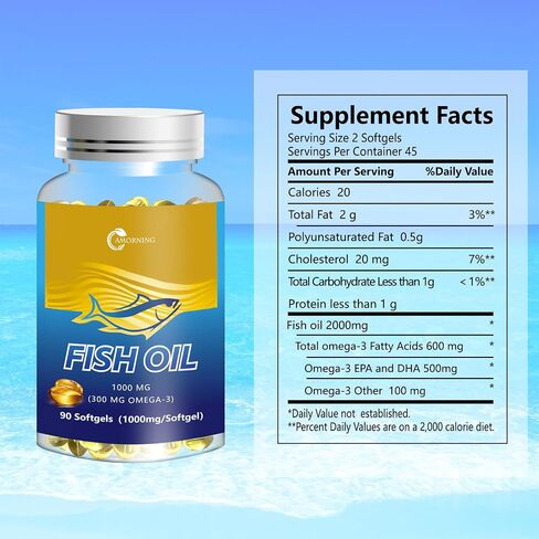 Fish-Oil Omega3-EPA DHA-Supplement Burpless-Softgels - 120Capsules 1440 mg per Serving Mini Size Healthy Heart Support Fatty Acids Supplement Helps Maintain Healthy Triglyceride Levels in Saudi Arabia