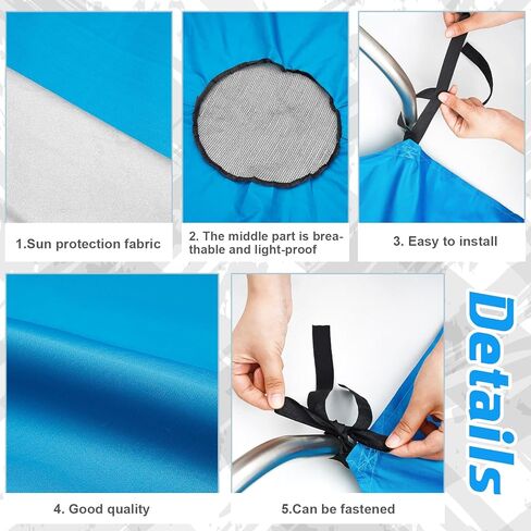 غطاء ظل ترامبولين بطول 14 قدم مضاد للأشعة فوق البنفسجية 8 أقطاب ترامبولين مظلة للحماية من الشمس سهلة التركيب ملحقات مظلة الترامبولين المحمولة للصيف في الهواء الطلق في الفناء الخلفي، أزرق in Kuwait