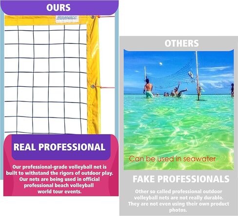 Professional Beach Volleyball Replacement Net, Heavy Duty Outdoor Volleyball Net for Beach Volleyball or Backyard Courts 27.8ft x 3ft in Saudi Arabia