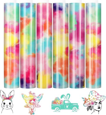 Tintnut Plaid HTV Heat Transfer Vinyl - 10 Sheets 12 X10 Inches Pastel HTV Pastel Heat Transfer Vinyl Easter HTV Iron on Vinyl Spring Floral HTV for T-Shirts Compatible with Cricut or Silhoutte Cameo in Kuwait