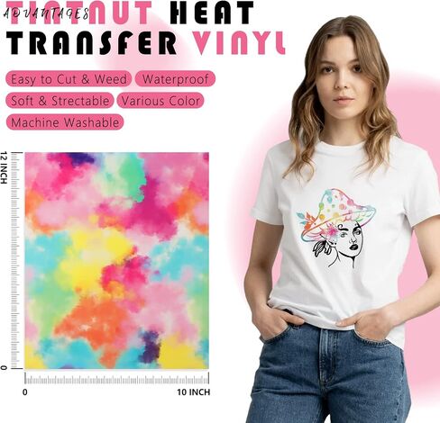 Tintnut Plaid HTV Heat Transfer Vinyl - 10 Sheets 12 X10 Inches Pastel HTV Pastel Heat Transfer Vinyl Easter HTV Iron on Vinyl Spring Floral HTV for T-Shirts Compatible with Cricut or Silhoutte Cameo in Kuwait