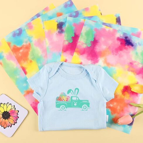 Tintnut Plaid HTV Heat Transfer Vinyl - 10 Sheets 12 X10 Inches Pastel HTV Pastel Heat Transfer Vinyl Easter HTV Iron on Vinyl Spring Floral HTV for T-Shirts Compatible with Cricut or Silhoutte Cameo in Kuwait