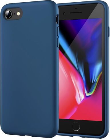 حافظة JETech من السيليكون لهاتف iPhone SE 3/2 (إصدار 2022/2020)، وiPhone 8 وiPhone 7، مقاس 4.7 بوصة، حافظة حماية لكامل الجسم ذات ملمس حريري ناعم، غطاء مقاوم للصدمات مع بطانة من الألياف الدقيقة (أسود) in Kuwait