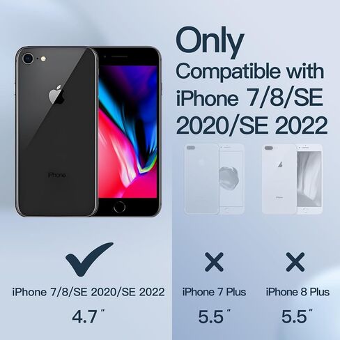 حافظة JETech من السيليكون لهاتف iPhone SE 3/2 (إصدار 2022/2020)، وiPhone 8 وiPhone 7، مقاس 4.7 بوصة، حافظة حماية لكامل الجسم ذات ملمس حريري ناعم، غطاء مقاوم للصدمات مع بطانة من الألياف الدقيقة (أسود) in Kuwait