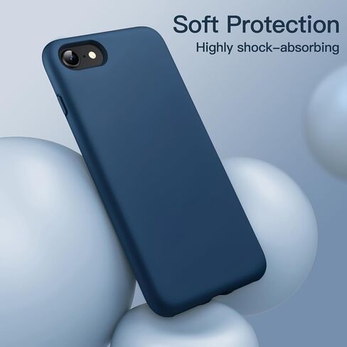 حافظة JETech من السيليكون لهاتف iPhone SE 3/2 (إصدار 2022/2020)، وiPhone 8 وiPhone 7، مقاس 4.7 بوصة، حافظة حماية لكامل الجسم ذات ملمس حريري ناعم، غطاء مقاوم للصدمات مع بطانة من الألياف الدقيقة (أسود) in Kuwait