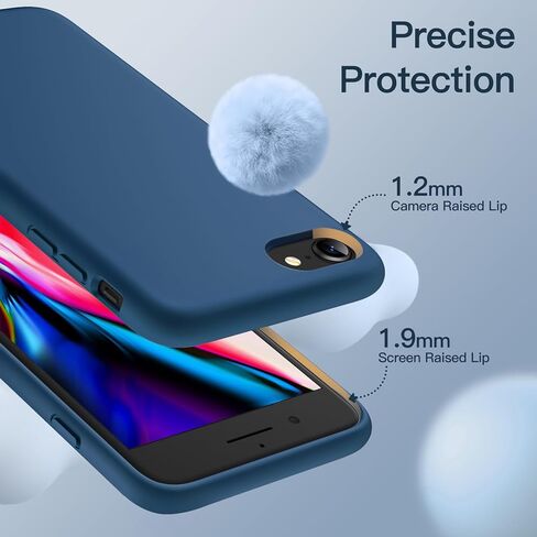 حافظة JETech من السيليكون لهاتف iPhone SE 3/2 (إصدار 2022/2020)، وiPhone 8 وiPhone 7، مقاس 4.7 بوصة، حافظة حماية لكامل الجسم ذات ملمس حريري ناعم، غطاء مقاوم للصدمات مع بطانة من الألياف الدقيقة (أسود) in Kuwait