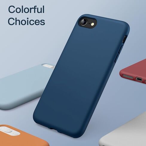 حافظة JETech من السيليكون لهاتف iPhone SE 3/2 (إصدار 2022/2020)، وiPhone 8 وiPhone 7، مقاس 4.7 بوصة، حافظة حماية لكامل الجسم ذات ملمس حريري ناعم، غطاء مقاوم للصدمات مع بطانة من الألياف الدقيقة (أسود) in Kuwait