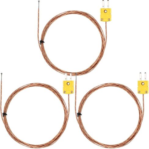 1 Piece K Type Thermocouple Probe K Type Sensor Mini Connector Temperature Probe Thermocouple Sensor, 3 Meters Long for Meter in Temperature Range from -50°C to 482 °C (-58°F to 899°F) in Saudi Arabia