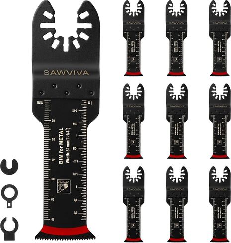 شفرات منشار متأرجحة من SAWVIVA، 20 قطعة شفرات متعددة الأدوات ممتدة الطول قطع دقيق لقطع الخشب والأظافر والمعادن والبلاستيك مع إطلاق سريع عالمي، مجموعات شفرات أدوات تتأرجح الطاقة in Kuwait
