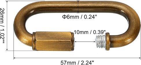 patikil 6mm سلسلة الصلب وصلات سريعة، 3 حزمة المسمار قفل سلسلة موصل البيضاوي المفاجئة في حلقة هوك كليب لخيمة الثريا حقيبة الظهر، 132 رطل الذهب البرونزي in Saudi Arabia