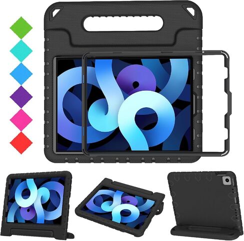 BMOUO 2022 iPad Air 5th Generation (10.9 Inch) Kids Case, 2020 iPad Air 4th Generation Kids Case, iPad Air 5/4 Case, Shockproof Convertible Handle Stand Case for iPad Air 5th/4th Gen 10.9 inch, Black in Kuwait