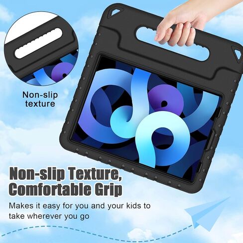 BMOUO 2022 iPad Air 5th Generation (10.9 Inch) Kids Case, 2020 iPad Air 4th Generation Kids Case, iPad Air 5/4 Case, Shockproof Convertible Handle Stand Case for iPad Air 5th/4th Gen 10.9 inch, Black in Kuwait