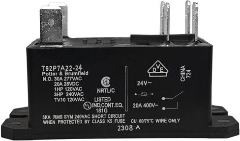 مرحل الطاقة T92P7A22-24، DPST-NO (2 نموذج A) - 24VAC، 30A مرحل للأغراض العامة in Saudi Arabia