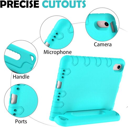 AVAWO Kids Case for iPad Mini 6 (2021,8.3 Inch) with Built-in Screen Protector, Shockproof Lightweight Handle Stand Cover for Model (A2567/A2568/A2569), Black in Kuwait