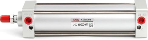 أسطوانة هواء قياسية SNS S-SC 63 x 200 NPT 3/8، التجويف: 2 1/2 بوصة، السكتة الدماغية: 8 بوصة، التمثيل المزدوج in Kuwait