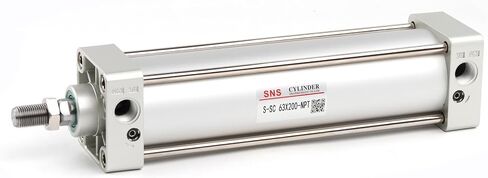 أسطوانة هواء قياسية SNS S-SC 63 x 200 NPT 3/8، التجويف: 2 1/2 بوصة، السكتة الدماغية: 8 بوصة، التمثيل المزدوج in Kuwait