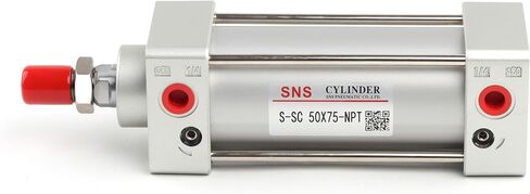 أسطوانة هواء قياسية SNS S-SC 63 x 200 NPT 3/8، التجويف: 2 1/2 بوصة، السكتة الدماغية: 8 بوصة، التمثيل المزدوج in Kuwait