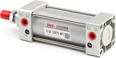 أسطوانة هواء قياسية SNS S-SC 63 x 200 NPT 3/8، التجويف: 2 1/2 بوصة، السكتة الدماغية: 8 بوصة، التمثيل المزدوج in Kuwait