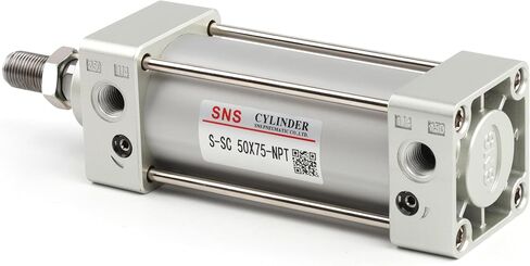 أسطوانة هواء قياسية SNS S-SC 63 x 200 NPT 3/8، التجويف: 2 1/2 بوصة، السكتة الدماغية: 8 بوصة، التمثيل المزدوج in Kuwait