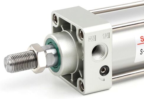 أسطوانة هواء قياسية SNS S-SC 63 x 200 NPT 3/8، التجويف: 2 1/2 بوصة، السكتة الدماغية: 8 بوصة، التمثيل المزدوج in Kuwait