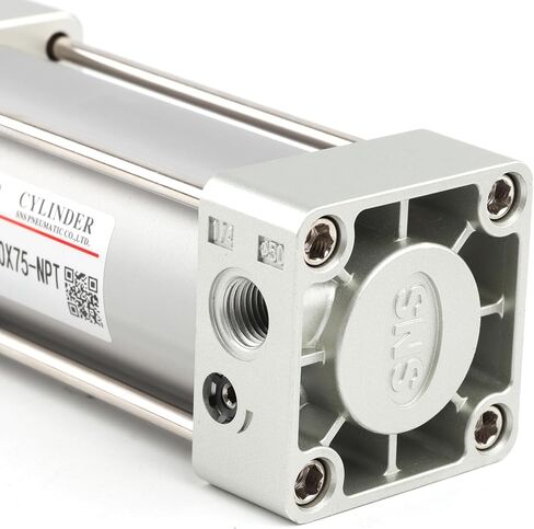 أسطوانة هواء قياسية SNS S-SC 63 x 200 NPT 3/8، التجويف: 2 1/2 بوصة، السكتة الدماغية: 8 بوصة، التمثيل المزدوج in Kuwait