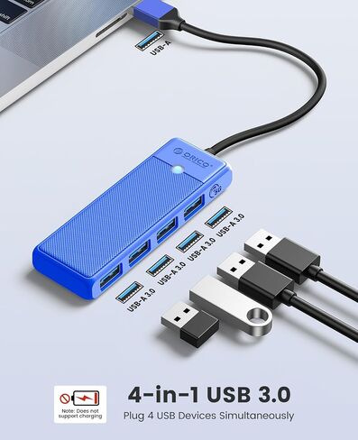 ORICO USB C to USB Adapter 4 Port USB C Hub with 1 * 100W Power Delivery 1* USB C 3.0 Data Port 2* USB 3.0 Data Ports, USB C Splitter for MacBook Pro, MacBook Air, iPad Pro, XPS, and More in Kuwait