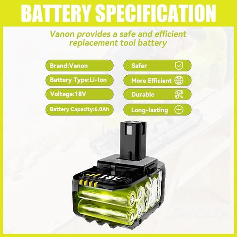 VANON Replacement for Ryobi 18V Battery 7.0Ah Lithium ion 18 Volt Batteries Replacement for Ryobi One 18V Cordless Tools P108 P107 P105 P104 P103 2Pack in Saudi Arabia