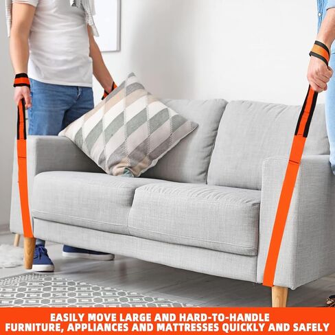 أحزمة رفع وتحريك لشخصين، رفع وحمل الأثاث والأجهزة والمراتب مناسبة لحزام المعصم المتحرك الاحترافي للجسم باللون البرتقالي in Kuwait