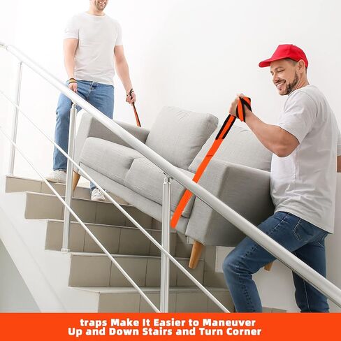 أحزمة رفع وتحريك لشخصين، رفع وحمل الأثاث والأجهزة والمراتب مناسبة لحزام المعصم المتحرك الاحترافي للجسم باللون البرتقالي in Kuwait