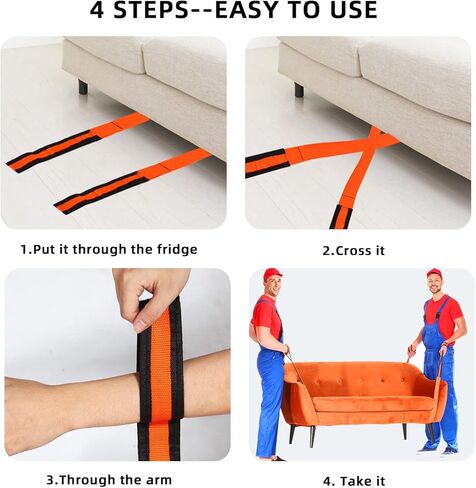 أحزمة رفع وتحريك لشخصين، رفع وحمل الأثاث والأجهزة والمراتب مناسبة لحزام المعصم المتحرك الاحترافي للجسم باللون البرتقالي in Kuwait
