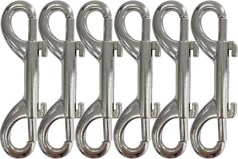 Sutekus Bolt Snaps خطافات مزدوجة الأطراف 3.5 بوصة من سبائك الزنك سلسلة زناد لدلو الماء مقود الكلب حبال دلاء التغذية، 6 قطع (فضي) in Saudi Arabia