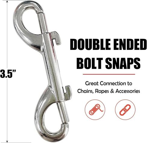 Sutekus Bolt Snaps خطافات مزدوجة الأطراف 3.5 بوصة من سبائك الزنك سلسلة زناد لدلو الماء مقود الكلب حبال دلاء التغذية، 6 قطع (فضي) in Saudi Arabia