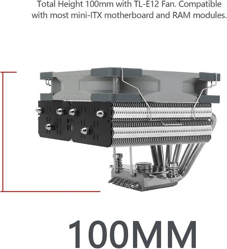 Thermalright SI-100 CPU Air Cooler, 6×6mm Heat Pipes, 120mm PWM Quiet Fan CPU Cooler with 2000RPM, for AM4 /AM5,Intel 1150/1151/1200/1700/1851/2011,100mm Low Profile PC Cooling in Saudi Arabia