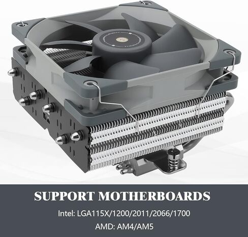 Thermalright SI-100 CPU Air Cooler, 6×6mm Heat Pipes, 120mm PWM Quiet Fan CPU Cooler with 2000RPM, for AM4 /AM5,Intel 1150/1151/1200/1700/1851/2011,100mm Low Profile PC Cooling in Saudi Arabia