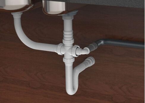 Flexible P-Trap 1-1/2" (White) with Female Nut on Both Ends for Kitchen Sink drain and Variable Height Shampoo Bowls in Saudi Arabia