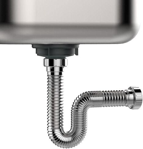 Flexible P-Trap 1-1/2" (White) with Female Nut on Both Ends for Kitchen Sink drain and Variable Height Shampoo Bowls in Saudi Arabia