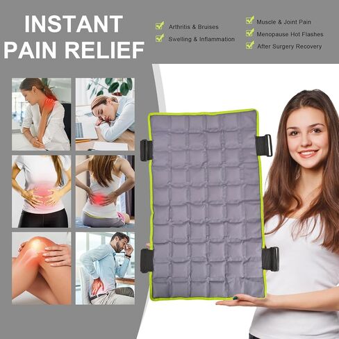 عبوات ثلج للإصابات قابلة لإعادة الاستخدام، حزمة جل باردة كبيرة بتقنية جديدة لكامل الظهر والركبتين والكتف، وسادة جل مضغوطة باردة، وسادة ساخنة وثلج مقاس 21 بوصة × 13 بوصة لتخفيف الألم بشكل فعال وسهل الحمل، رمادي أنيق in Kuwait