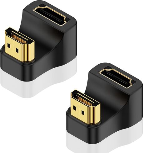 بويكوت محول HDMI 2.1 180 درجة، محول HDMI على شكل حرف U 8K بزاوية اعلى HDMI 2.1، محول تمديد 48Gbps HDMI ذكر الى انثى مع مؤشر LED لتلفزيون HDTV، PS5، اللابتوب، عبوة واحدة in Kuwait