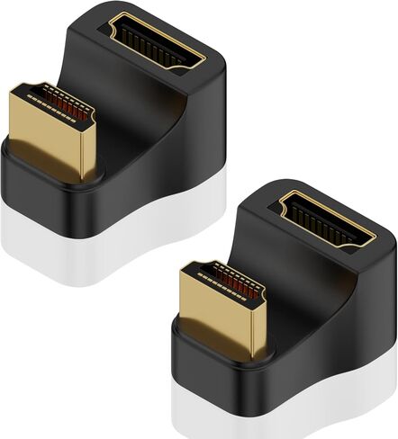 بويكوت محول HDMI 2.1 180 درجة، محول HDMI على شكل حرف U 8K بزاوية اعلى HDMI 2.1، محول تمديد 48Gbps HDMI ذكر الى انثى مع مؤشر LED لتلفزيون HDTV، PS5، اللابتوب، عبوة واحدة in Kuwait