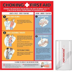 Performore Choking Poster Magnetic Back with Choke Tester Included for Infants, Children, Adults, and Pregnant Women