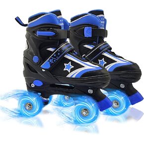 Kids Roller Skates for Girls Boys with Light-Up Wheels | Adjustable Size Rollerskates Shoes for Youth and Women Ages 5-8 and 8-12