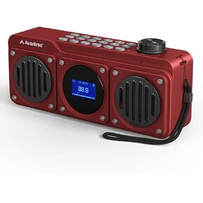 Avantree Boombyte - راديو FM رقمي محمول مع مكبر صوت بلوتوث، صوت رائع، لمسة نهائية معدنية، مشغل MP3، يدعم بطاقة Micro SD ومدخل صوت USB، وقت تشغيل طويل، قابل لإعادة الشحن، سهل الاستخدام. in Kuwait