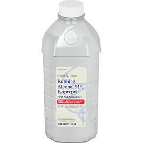 Foster & Thrive Rubbing Alcohol - 91% Isopropyl Alcohol, Concentrated First Aid Antiseptic - Safe and Effective - Liquid Solution for Treatment of Minor Cuts, Scrapes and Burns (16 Fl. oz) (1)